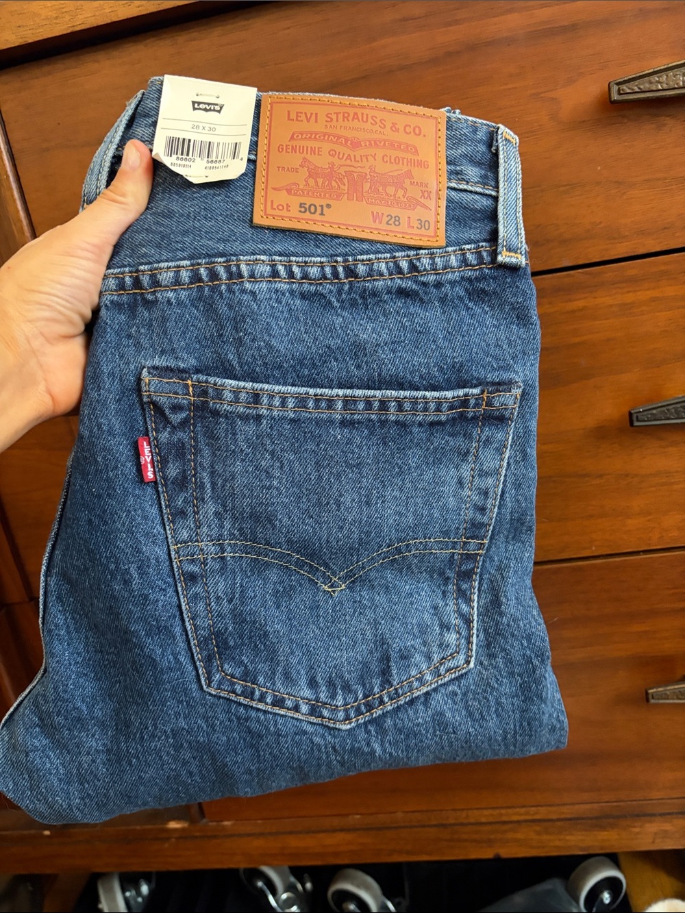 Levi's 501 Original Straight Jeans - Dark Blue Denim